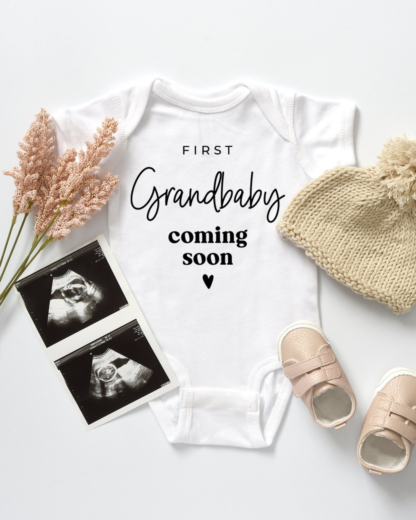 First Grandbaby Coming Soon Bodysuit Onesie - Pregnancy Announcement