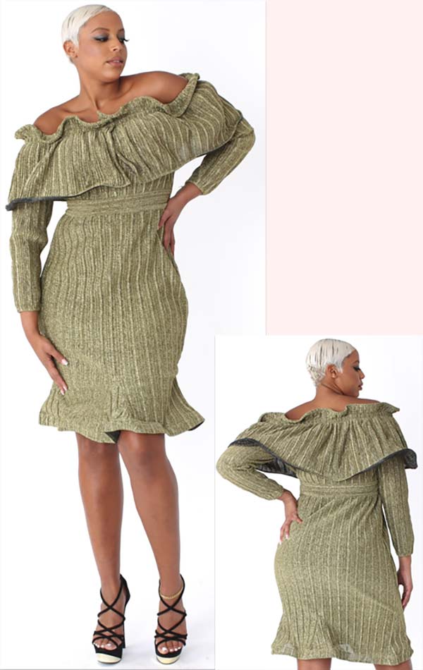 For Her Women Dress 81518C-Gold