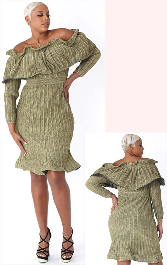 For Her Women Dress 81518C-Gold