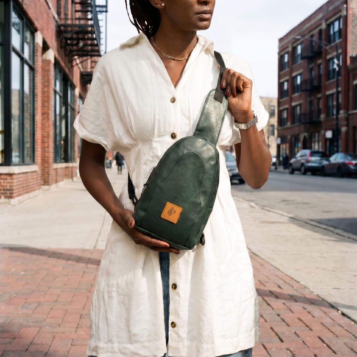 Small Vegan Leather Crossbody Sling Bag | Buru