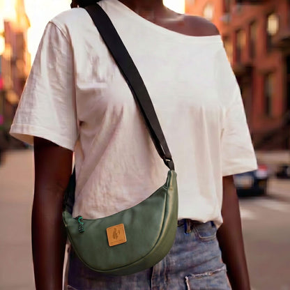 Round Mini Vegan Leather Crossbody Shoulder Bag