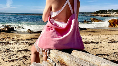 Solid 3‑in‑1 Turkish Cotton Beach Bag