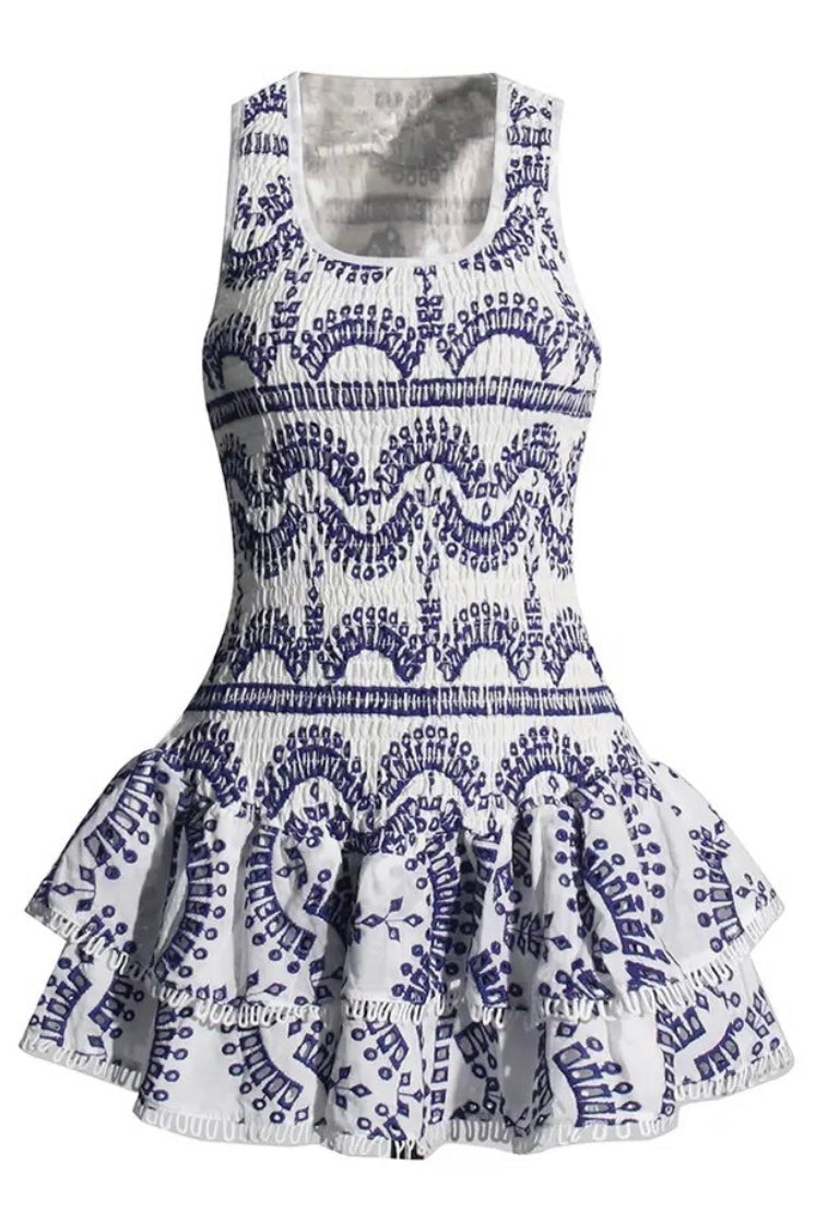 Jessica Bara Vaira Ruffle Mini Dress