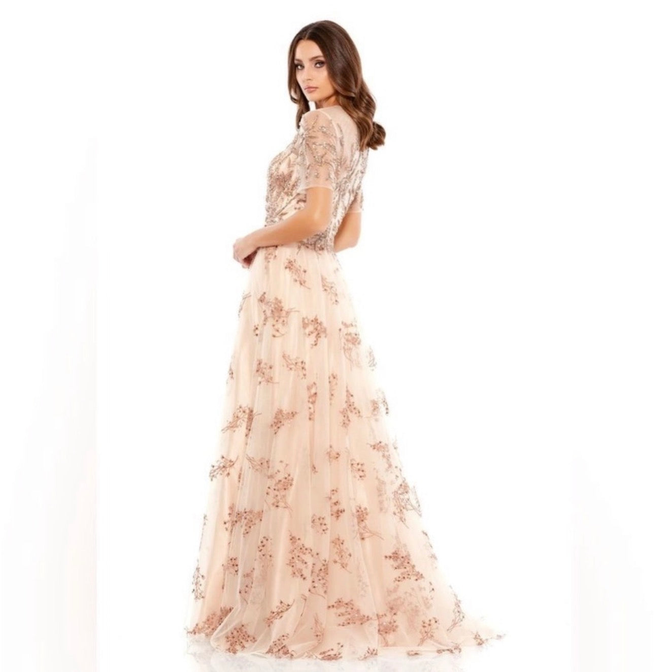 Mac Duggal 79317 Embellished
Illusion Short Sleeve A Line Gown Sz 4
$698