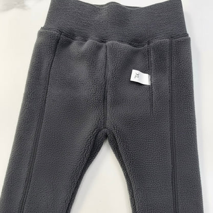 Fleece-Lined Ribbed Footed Leggings – Thermal Winter Toddler & Baby Pants