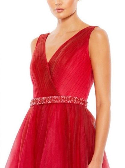 Mac Duggal #20378 Beaded Belt Wrap Over Sleeveless Ballgown
Red Ombré Sz 4