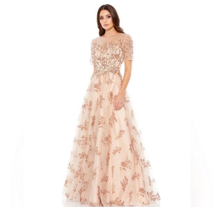 Mac Duggal 79317 Embellished
Illusion Short Sleeve A Line Gown Sz 4
$698