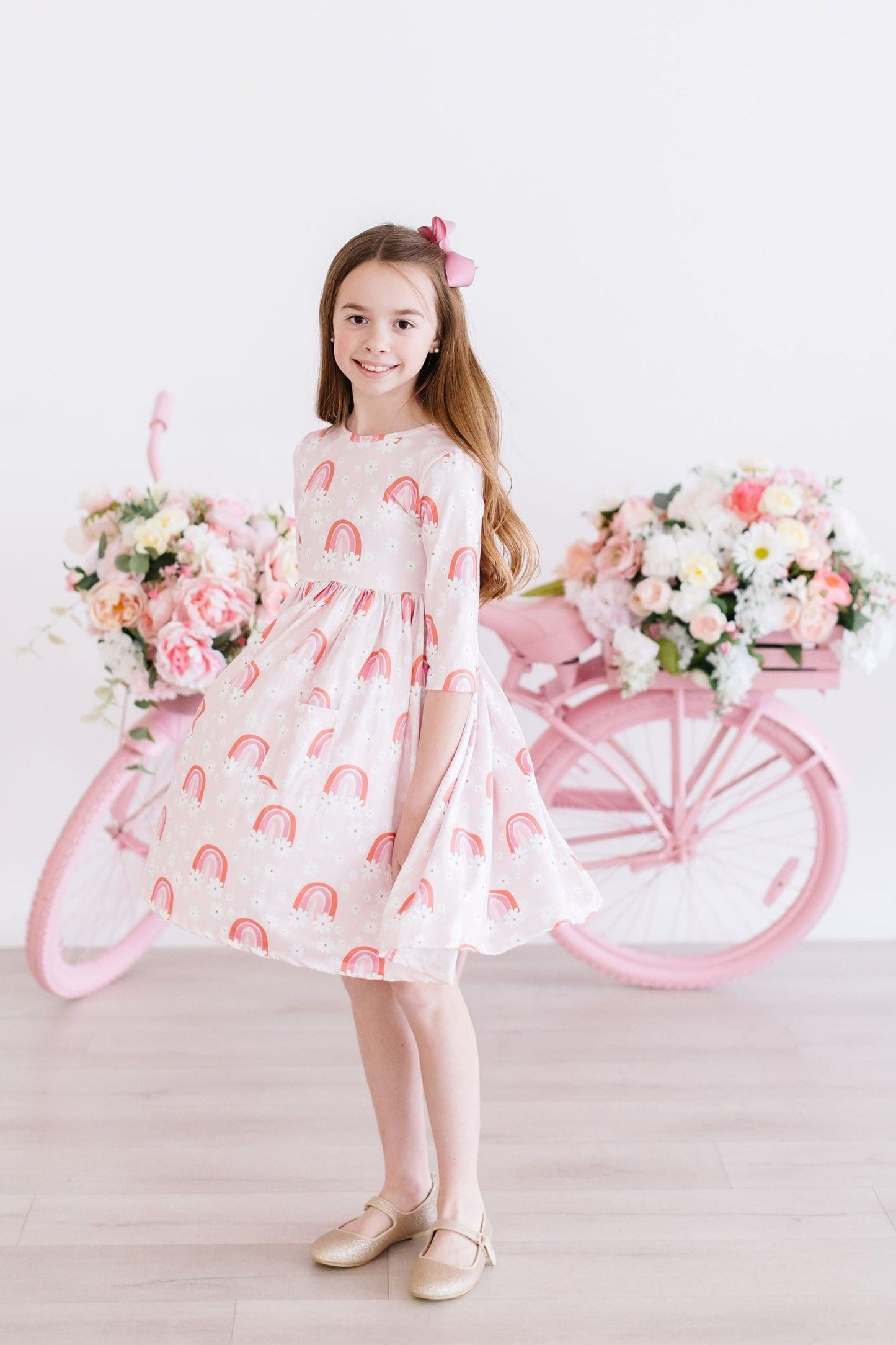 SALE Fun & Flowers 3/4 Sleeve Pocket Twirl Dress
