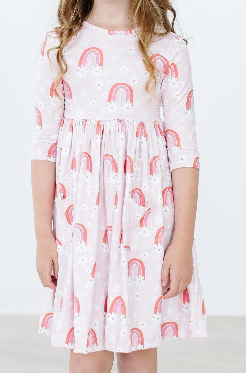 SALE Fun & Flowers 3/4 Sleeve Pocket Twirl Dress