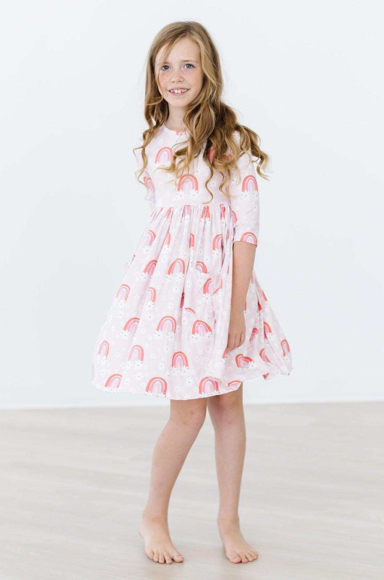 SALE Fun & Flowers 3/4 Sleeve Pocket Twirl Dress