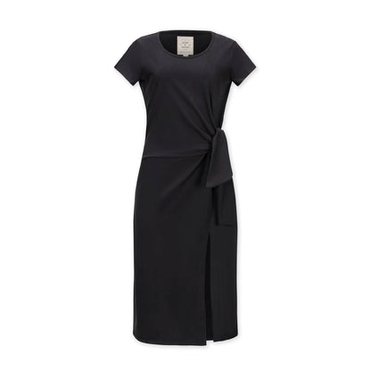 Organic Knit Tie Midi Dress