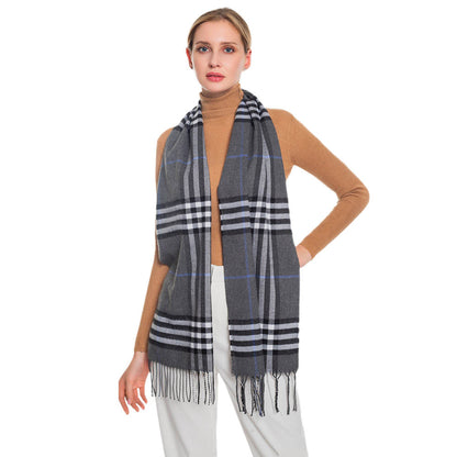Plaid Check Patterned Oblong Scarf