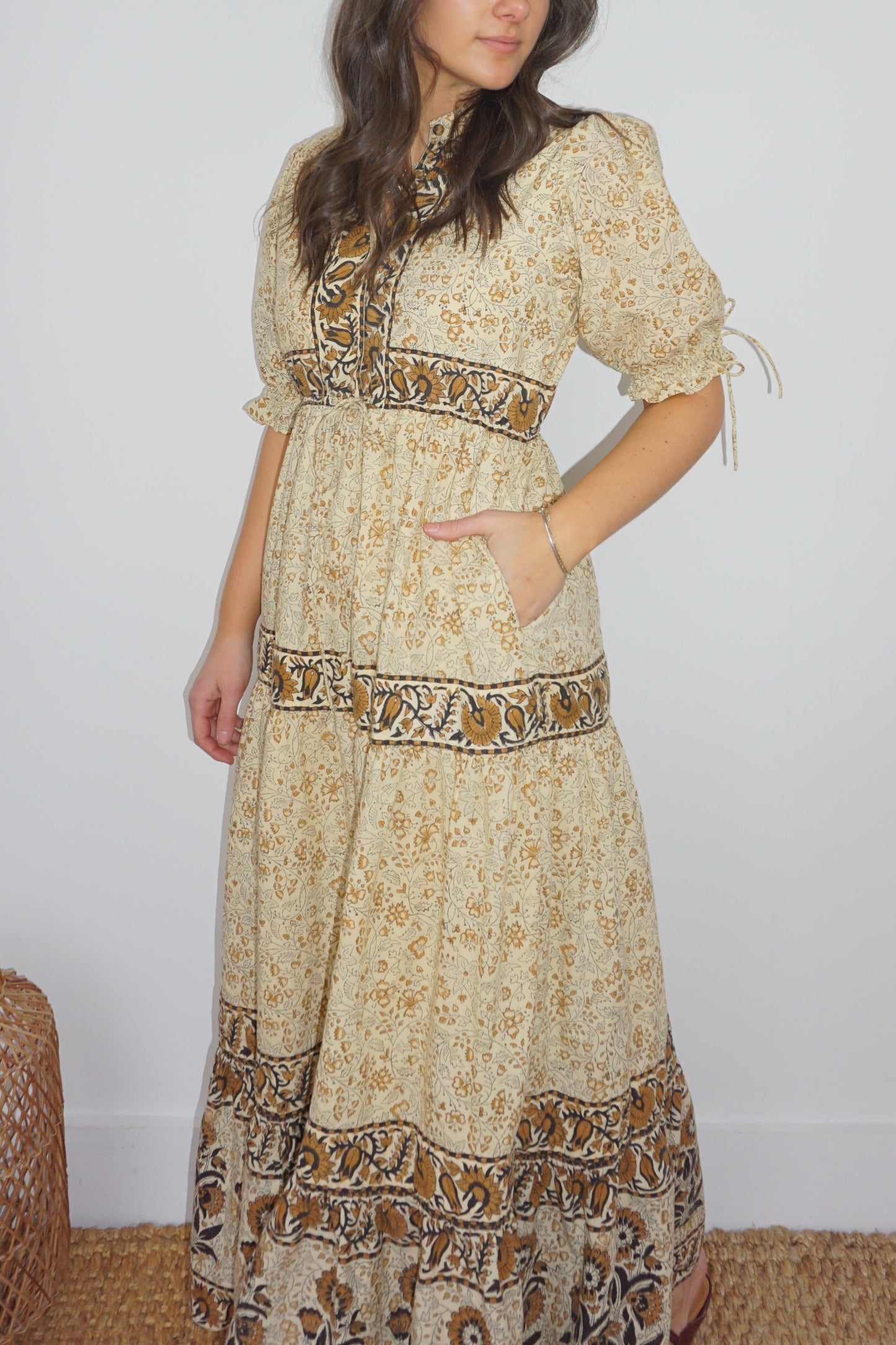Grazia Dress in Black Jacobean