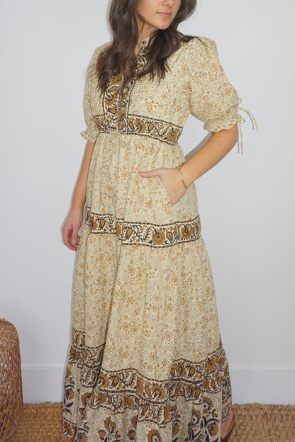 Grazia Dress in Black Jacobean