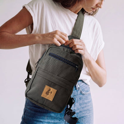 Large Canvas Crossbody Sling Bag for Men & Women | Umoja