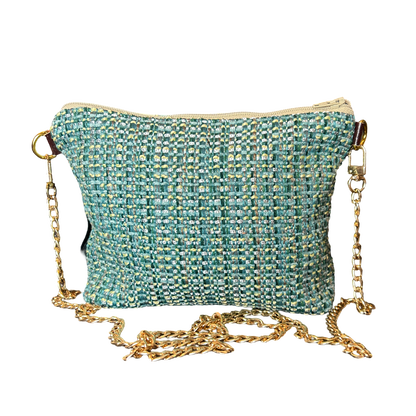 Fringe Harness Vintage Silk Scarf Crossbody Bag