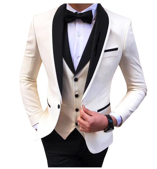 3 Piece Suit Slim Fit Formal Wedding Suits Men's