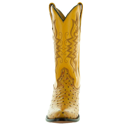Men's Mantequilla Ostrich Print Cowboy Boots (H7002)