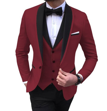 3 Piece Suit Slim Fit Formal Wedding Suits Men's