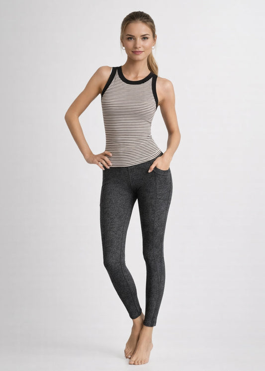 Heather Pocket Leggings Made in USA