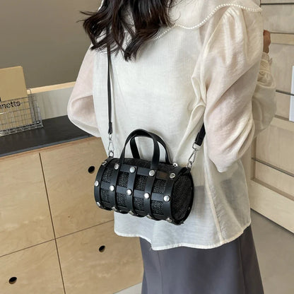 New Fashion Summer Cute Handbags | Light Feminine Straw Bags & Lady Design Purses with Rivet for Women