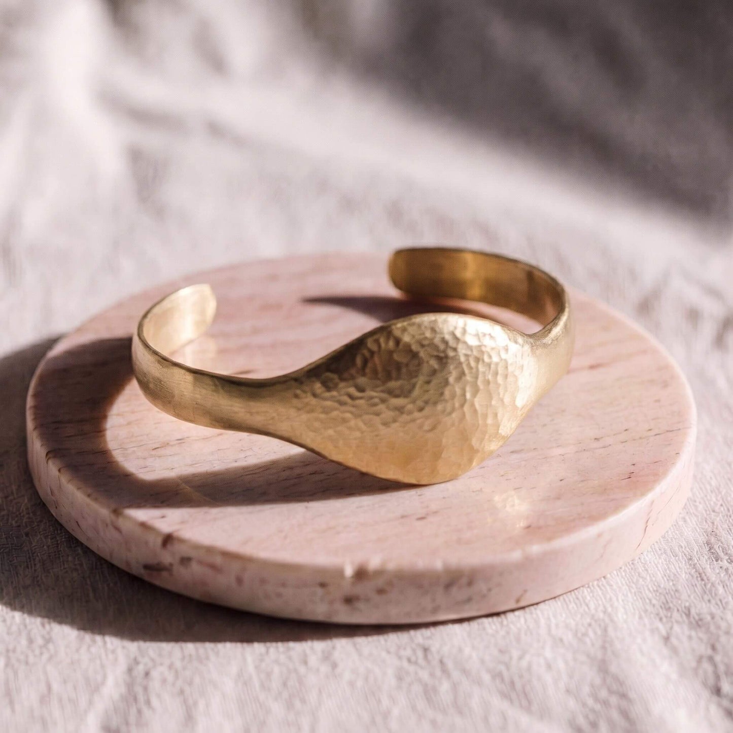 Hammered Open Brass Cuff Bracelet | Asili