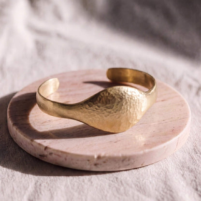 Hammered Open Brass Cuff Bracelet | Asili