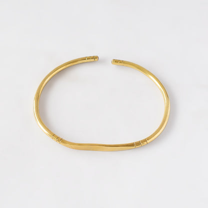 C-Shaped Brass Cuff Bracelet | Dhahabu