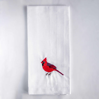Bird Embroidered Cotton Tea Towels - Handmade Kitchen Gift