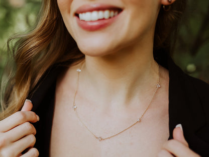 Herkimer Diamond Draped Necklace