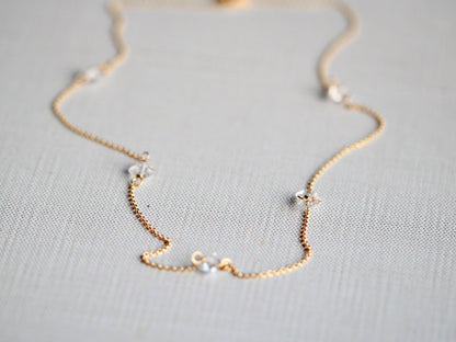 Herkimer Diamond Draped Necklace