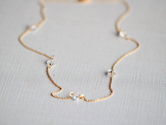 Herkimer Diamond Draped Necklace