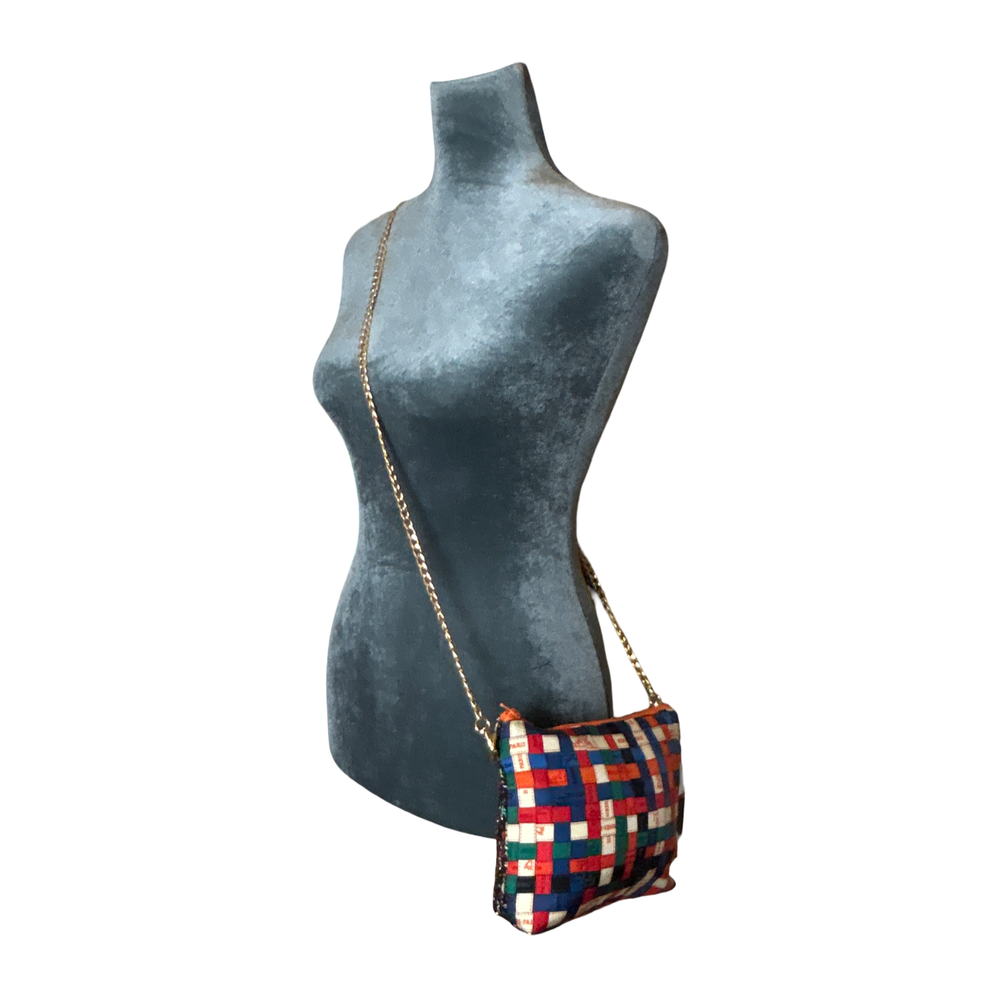 Bolduc Au Carre Vintage Silk Scarf Crossbody Bag