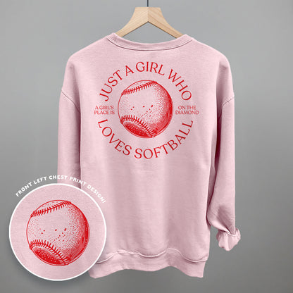 Just A Girl Who Loves Softball (Back Print)