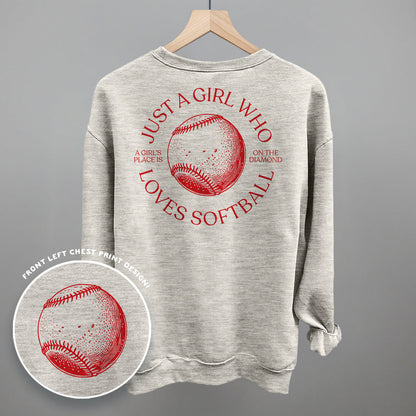 Just A Girl Who Loves Softball (Back Print)