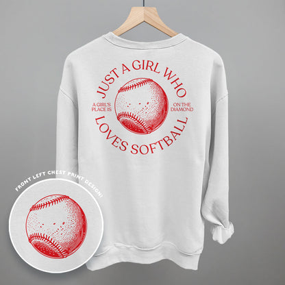 Just A Girl Who Loves Softball (Back Print)