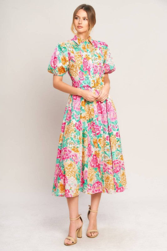 Floral Print Midi Dress