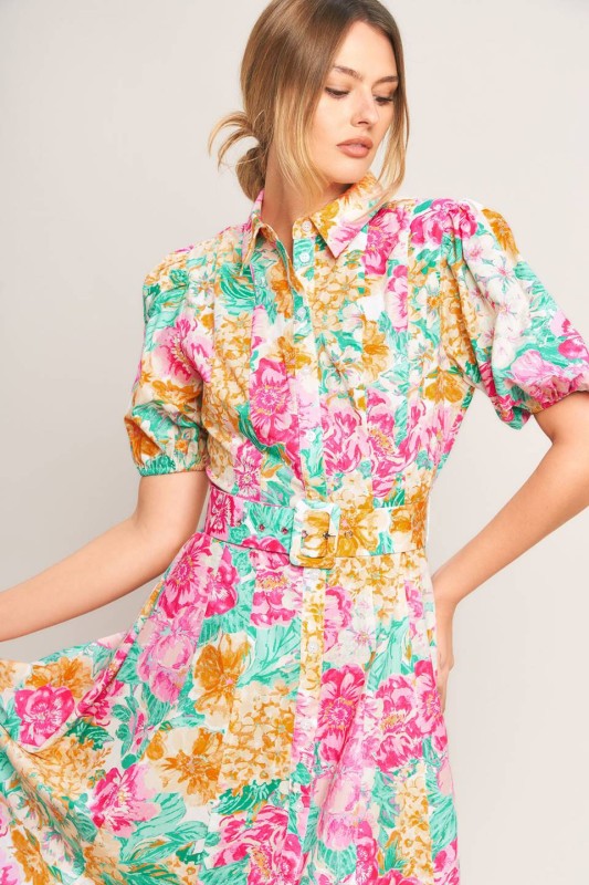 Floral Print Midi Dress