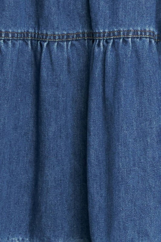 Washed Denim Midi Dress