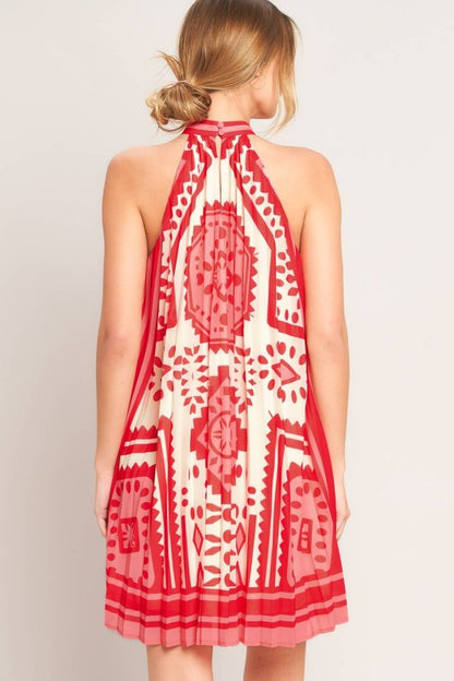 Printed Halter Mini Dress