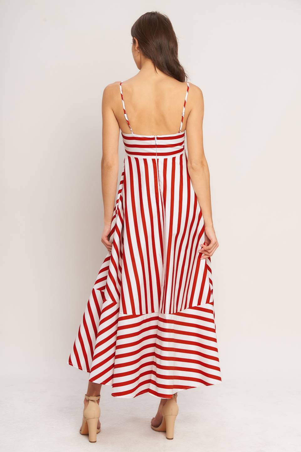 Striped Cotton Ankle Dress