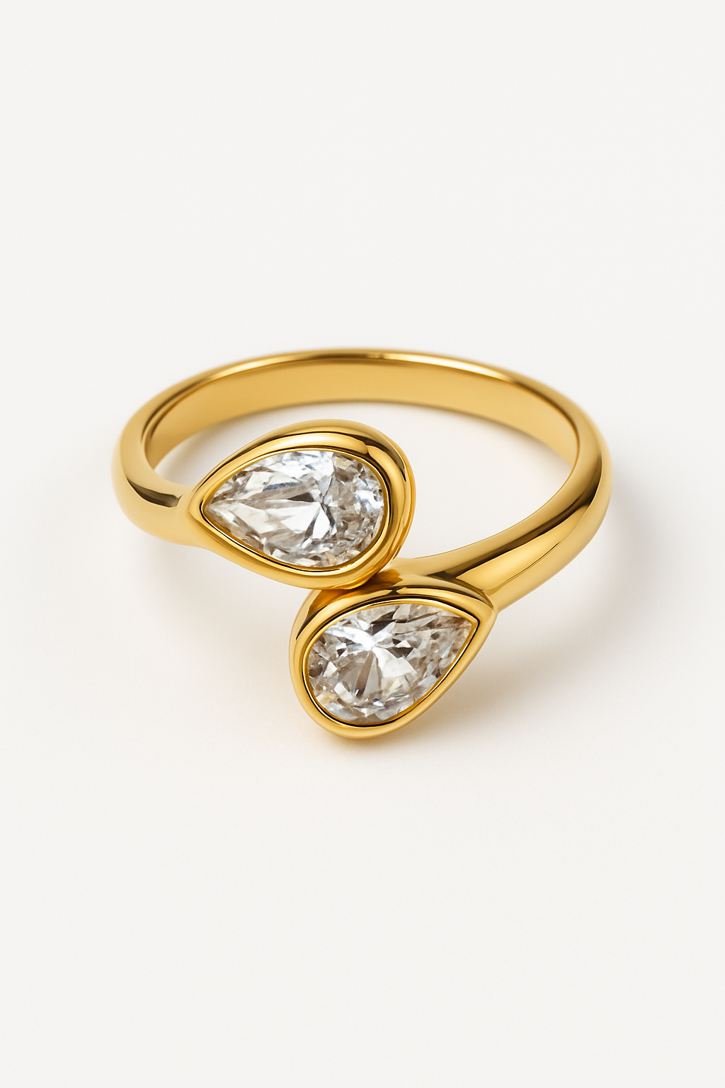 Twin teardrop ring