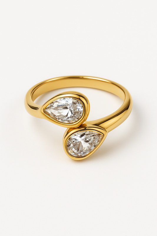 Twin teardrop ring