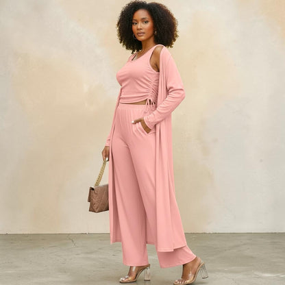 Women’s Ribbed Lounge 3 Piece Set