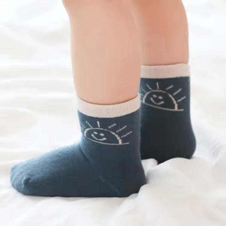Organic Cotton Socks for Toddlers | 5-Pack Fun Kids’ Socks | Sunset