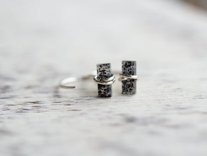 Black Sunstone Hug Hoops