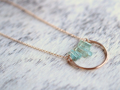 Bar Graph Necklace - Aquamarine