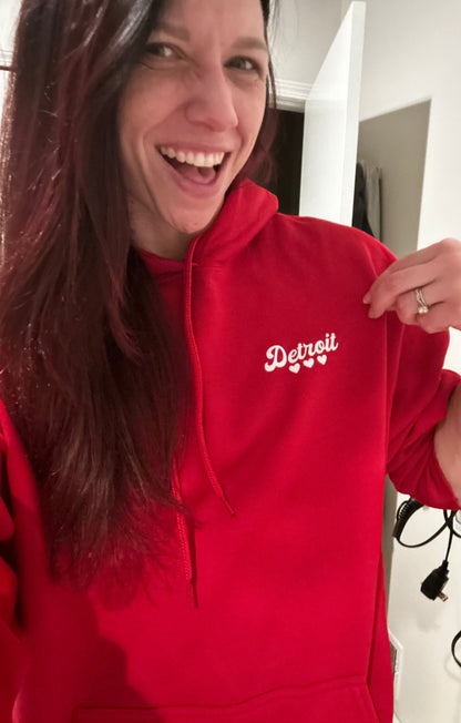 Red Detroit Minimalist Sparkle Sweatsuit
