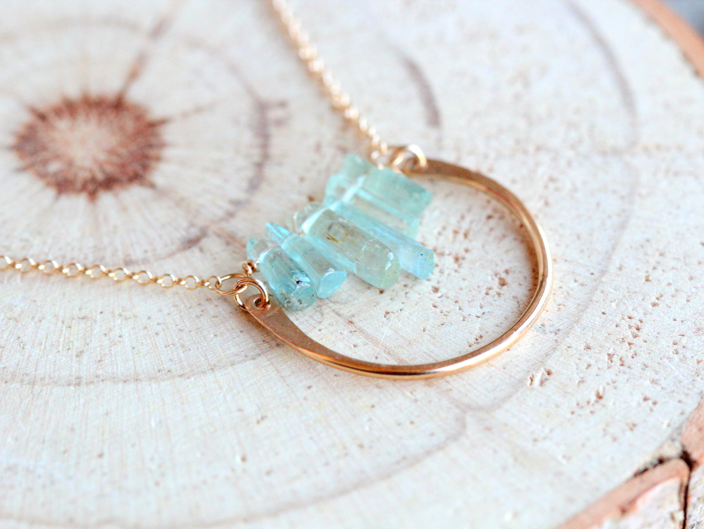 Bar Graph Necklace - Aquamarine