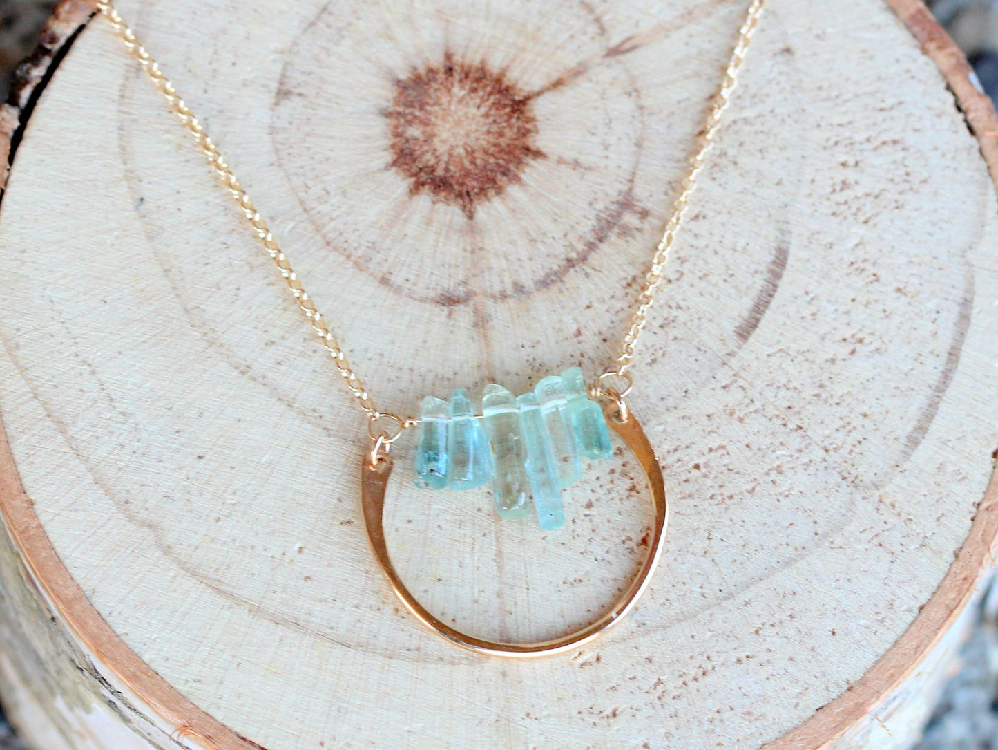Bar Graph Necklace - Aquamarine